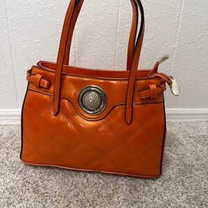 Brangio Orange Quilted Handbag – New With Tags